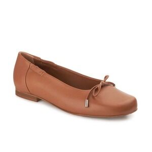 Italeau Belinda Flexlite Chestnut Brown Leather Ballet Flats Handmade Italy 41
